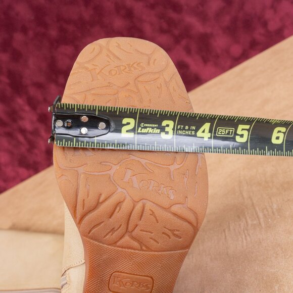 Korks Wmn Karelyn Distress Cream Wide Calf Faux Leather Block Knee Boots 11 - Picture 7 of 10